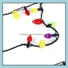 Décoration de fête 100 Pcs Led Collier Clignotant Perlé Lumière Glowing Pendentif Colliers Jouets Cadeau De Noël Faveur Cadeaux Sn1322 Drop Del Dh8Hv