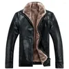 Men's Jackets Mens Jacket Coat Clothing Winter Thick Sheep Leather Garment Casual Flocking Men