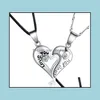 Подвесные ожерелья наполовину любовь к сердцу Ожерелье сердца для женщин Женщины -ювелирные украшения модный день Святого Валентина Подарки 2 шт/установленные пары.