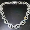 Pulseira personalizada de colar de jóias finas de hip hop 925 Silver Iced Out VVS Moissanite Diamond Cuban Link Chain