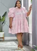 Robes grande taille Wmstar taille femmes 4xl 5xl solide lâche plissé demi manches décontracté robe de bal chemises robe mi-longue en gros goutte 230130