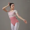 Stage di Usura 2023 Body di Balletto per Le Donne Rappezzatura Del Merletto Costume di Ballo Ballerina Dancewear Body Tuta Ginnastica per Adulti