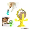 Hundespielzeug kaut Haustier Katze Feeder Spielzeug Kätzchen Teasing Plattenspieler Windmühle Leckage Trainingsball 360 rotierende Fütterung Toypet Zubehör Dhxnb