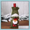 クリスマスの装飾レッドワインボトルエルクリスマスサンタシャンパンバッグ30x14cmボトルバッグギフトlxl346ドロップデリバリーホームガーデンフェスティフdhbfu