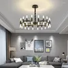 Chandeliers Postmodern Art Design LED Chandelier Lighting Wrought Iron Black Body Pendant Lamp G4 Bulb Living Bedroom Deco Ceiling Light