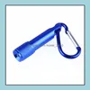 Party Favor Mini Led Flashlight Aluminum Alloy Torch Flashlights With Carabiner Ring Keyrings Key Chain Gifts 5 Color Yhm44Zwl Drop Dhv3A