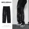Men's Jeans Hiphop Tiedye Fashion Retro Casual Baggy Wideleg s Streetwear Korean Loose Camo Straight Denim Pants 230130