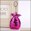 Favor de festas Frutas de abacaxi de lantejoulas de abacaxi pingente de frutas brilho ornamentos de frutas lantejcheying for women saco de bolsas chaves verão j dh9i5