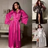 Womens Sleepwear Silk Dressing Women Sexy Lingerie Babydoll Lace Lingerie Belt Bath Robe Nightwear Plus Size Female Bathrobes