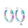 Hoop Huggie Women Circar Color Earrings Jewely Lady Type C Opal Plated Sier Fashion Statement Earring Earring 2 7HJ J2 Drop Delivery Je Dhxby