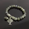 Braccialetti con ciondoli Braccialetti in pietra labradorite naturale Perline di mala Albero reale Reiki Guarigione Meditazione Energia Donna UomoFascino