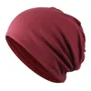 Baskar bomulls slouchy beanie hatt skalle cap kemo huvudkläder turban för kvinnor män - mode solid sovande217u