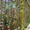 Fiori decorativi 2 pezzi ghirlanda di fiori artificiali seta rosa vite appesa per decorazione di nozze giardino casa arco decorazione auto 16 teste
