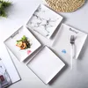 Tallrikar nordiska kreativa bordsartiklar frukost västerländsk kniv och gaffelplatta set keramisk hushåll biff fyrkantig mellanmål