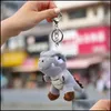 Keychains Lanyards 11Cm Plush Women Dinosaur Cute Soft Stuffed Toothy Dinosaurs Toy Doll Small Pendant Dolls For Kids Drop Deliver Ot2Oh