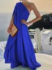 Casual Dresses Summer Elegant Women Button Solid Partyclub Maxi Dress Commute Patchwork Slit Loose Fashion Slash Neck Beach Long