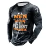 Men's T-Shirts Retro Fashion Men's 3D Print Cotton Pullover Casual Crew Neck Long Sleeve T-shirts Spring Autumn Loose Tops Blouse Men Clothing 230130