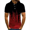 Men's Polos 2023 Brand Polo T Shirt For Men Gradient Paint 3D Printed Summer Short Sleeve Man Tops Homme