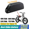 48V 25AH Elektrische fietsbatterij Super73 S1 S2 RX Ebike -batterijen 52V 25AH 60V 72V met 21700 Samsung50e -cellen