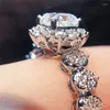 Hochzeit Ringe Huitan Funkelnd Für Frauen Ly Entworfen Exquisite Weibliche Verlobung Party Finger Zubehör Statement Schmuck