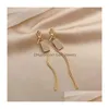 ダングルシャンデリアファッションジュエリーS925シエポストsqure rhinstone eardrop earrings one