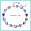 Charm Armbanden Crystal Bead Armband Bangles Emaille Goud Evil Blue Eye Voor Vrouwen Geluk Turkse Ogen Sieraden Geschenken Drop Levering Otayz