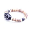 Strand Natural Stone Wood Bead Tribal Stretch Bracelet Homme Bijoux en perles Unisexe