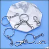 Anahtarlıklar Landards 300 Parça Sier Döner Snap Hooks O Açık Jump Ring Metal İle Anahtar Yüzükler Istakoz toka tokası zanaat için anahtar zinciri d dhlbe