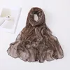 Sciarpe Donna Panno di seta brillante Hijab in chiffon pesante di alta qualità Foulard avvolgente a scialle lungo da donna