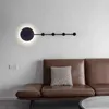 Lampada da parete Decorazione di arte moderna montata Appendiabiti in stoffa a LED nera Illuminazione Camera da letto nordica Soggiorno Divano laterale