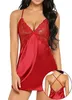 Lingese de sono feminino Sexy lingerie camisola de seda cetim feminino vestido noturno mulher mulher sem mangas camisola de pescada de pescadão v