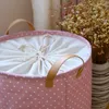 Laundry Bags Cotton Linen Collapsible Closure Basket Storage Bucket Toys Sundries Organizer