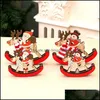 Christmas Decorations New Wooden Rocking Horse Christmaes Snowman Santa Gift Ornaments Party Supplies Festive Gifts Pad11271 Drop De Otrq4