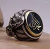 Anelli a grappolo che vendono gioielli arabi tailandese color argento placcato vintage stella saudita anello bicolore uomini misteriosi esagerati