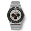 Reloj para hombre Panda dial Movimiento de cuarzo correa de acero Cronógrafo Relojes Reloj de pulsera deportivo 42 mm