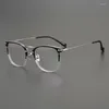 Güneş gözlüğü çerçeveleri retro kare japon el yapımı asetat metal ultra hafif gözlükler çerçeve erkek kadın miyopi reçeteli optik gözlük