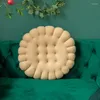 Kudde 50 50 cm Creative Round Biscuit Solid Color Home Office Seat Mat Stol Pad Thicked Soft Plush S Floor