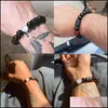 Beaded Strands 12 Zodiac Signs Bracelet Stone Beads Couple Bracelets Cancer Leo Virgo Libra Friend Constellation For Men Women 135 Dhbkk