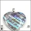 Charms Bijoux Pendentif Coeur Simple Pour Collier Fabrication Abalone Paua Coquille De Mer Cabochon Incrusté 463 H1 Drop Livraison Résultats Componen Dhkut