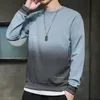 Men's Hoodies & Sweatshirts 2023 Autumn Winter Round Neck Long Sleeve Gradual Two Tones Sweatshirt For Men