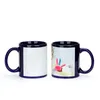 Tasses en céramique de sublimation vierges tasses en céramique de fenêtre blanche vierge de 11 oz tasses à café en céramique mélangez l'intérieur coloré ou la poignée RTS