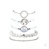 Charm Armband Bohemian Beads Set Female Party Jewel Fashion Shell Map Stone Mtilayer Armband Drop Delivery DH3PU