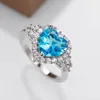 Wedding Rings Bright Colored Love Cubic Zirconia For Women Vintage Simple Jewelry Female Ring Party Fidget Bands Wholesale Gift