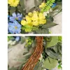 Decorative Flowers Front Door Wreaths For Spring Summer Wreath Decor Cosmos Wicker Farmhouse Wall Window