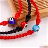 Lien Chaîne Lucky Eye Turc Mal Bleu Bracelets Pour Femmes Hommes À La Main Corde Tressée Bracelet Rouge Femme Drop Delivery Bijoux Dho68