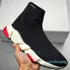 Men Women Sock Shoes Designer Casual Original Slip-On Black Branco Verde Treno Verde Tênis Vestido de Botas 33