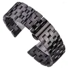 Bekijk banden Solid roestvrijstalen band Bracelet Men Dames Zilver Black Gold Watchbands 20 22 24 26mm metalen band implementatie Clasp