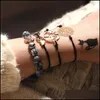 L￤nkkedja bohemiskt vaxrep justerbart armband set malakitp￤rla f￶r kvinnor guldtillbeh￶r handgjorda armband valentiner dag droppe dh6n0