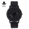 Wristwatches Fashion Creative Watches Women Men Quartz-watch BGG Brand Unique Dial Design Minimalist Lovers' Watch Leather