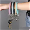 Party Favor Sile Poignet Clés Bague Mode Glitter Bracelet Sports Porte-clés Bracelets Bracelet Rond Porte-clés Grands Cadeaux Mignons Porte-clés Dhmfd